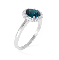 Anello Gazzola Gioielli Donna Amuleto in Oro bianco Topazio blu AN-900A-16-1-18-13-TL-BR-N-F-VS